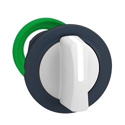 Schneider Electric ZB5FD301, 3-Positions +/- 45 deg Stay Put Built-In-Flush, ZB5 Series, 1.46 in H x 1.46 in W x 1.81 in D x 1.18 in Dia Size, Round Shape, White standard Legend, Dark grey plastic, White