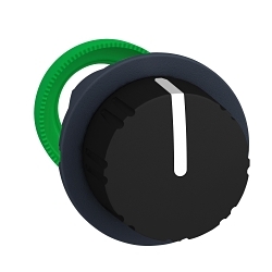 Schneider Electric ZB5FD89, 3-Positions +/- 45 deg Right To Centre Spring Return Built-In-Flush, ZB5 Series, 1.46 in H x 1.46 in W x 1.81 in D x 1.18 in Dia Size, Round Shape, Black knurled knob Legend, Dark grey plastic, Black