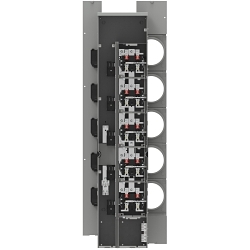 Siemens Power Mod WMM51125RJB 6-Cutout 3-Wire Extra Jaw Insulated Meter Stack With Horn Bypass, 125 A, Underground Feed, 120/240 VAC, 1200 A Bus