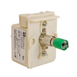 Schneider Electric Harmony Light Module, Series: 9001K, 30 mm Dia, LED Lamp, 120 VAC, Screw, Plastic, Green
