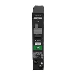 Schneider Electric QO115PAF Low Voltage Circuit Breaker, 15 A, 10 kA at 120 VAC Interrupt, 1 Poles