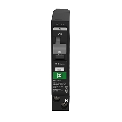 Schneider Electric QO120PAF Low Voltage Circuit Breaker, 20 A, 10 kA at 120 VAC Interrupt, 1 Poles