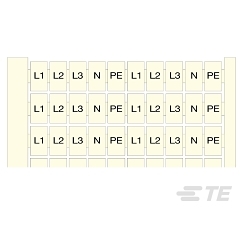 ENTRELEC 1SNA231131R1200 RC510 Terminal Block Markers pre-printed L1-L2-L3-N-PE (x20) Horizontal