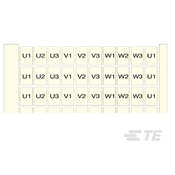 ENTRELEC 1SNA233132R1500 RC610 Terminal Block Markers pre-printed U1-U2-U3-V1-V2-V3-W1-W2-W3 (x10) + U1 (x10) Horizontal