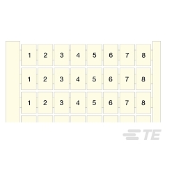 ENTRELEC 1SNA238001R0300 RC1010 Terminal Block Markers pre-printed 0->7 (x10) Horizontal