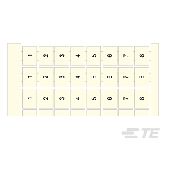 ENTRELEC 1SNA238051R0400 RC1010 Terminal Block Markers pre-printed 1->8 (x10) Vertical