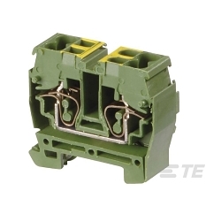 TE Connectivity 1SNA290219R1200 DR25/10P4L Spring Terminal Blocks - Ground - Green-Yellow