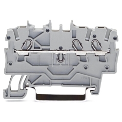 WAGO 2000-1302 2000 3 Conductor Terminal Block, 800 V, 20 A, 24 to 16 AWG Wire, DIN Rail Mounting