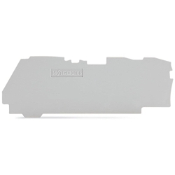WAGO 2106-1391 2106 End and Intermediate Plate, For Use With TOPJOB S Series Rail Mounted Terminal Blocks, Polyamide 6.6, Gray