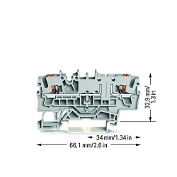 WAGO 2202-1661 2-conductor carrier terminal block
