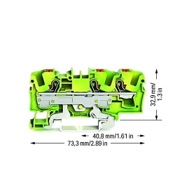WAGO 2206-1307 TOPJOB S ground terminal block with Push-buttons