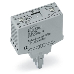 WAGO 286-312 286 Relay, 22 mA, DPDT 2-Form C Contact, 24 VDC V Coil