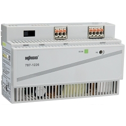 WAGO 787-1226 787 1-Phase Power Supply, 100 to 240 VAC Input, 24 VDC Output, 6 A, DIN Rail/Screw Mounting
