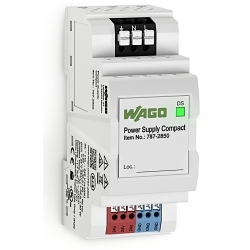 WAGO 787-2850 Compact Power Supply, 110 to 240 V Input, 24 VDC Output, 30 W Power Rating, 0.55 A, DIN Rail Mounting