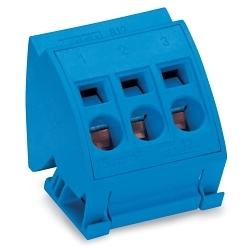 WAGO 812-112 812 Terminal Block, 1000 V, 96 A, 14 to 6 AWG Wire, 3 Poles, 35 mm DIN Rail Mounting