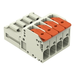 WAGO 831-1204 1 Conductor Terminal Block, 1000 V, 41 A, 20 to 8 AWG Wire, 4 Poles