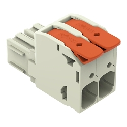 WAGO 832-1102 1 Conductor Terminal Block, 1000 V, 76 A, 18 to 4 AWG Wire, 2 Poles