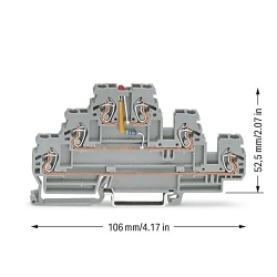 WAGO 870-593/281-434 Triple-deck LED terminal block