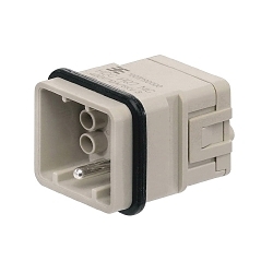 Weidmuller RockStar 1003190000 HDC 7-Pole Pin Contact Insert, 26 to 14 AWG Wire, Crimp Connection