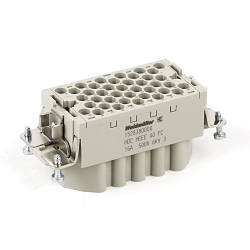 Weidmuller RockStar 1528380000 HDC 40-Pole Female Module Insert, 20 to 12 AWG Wire, Crimp Connection