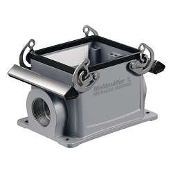 Weidmuller 1666920000 RockStar Heavy Duty Rectangular Housing, 32 Positions, Aluminum