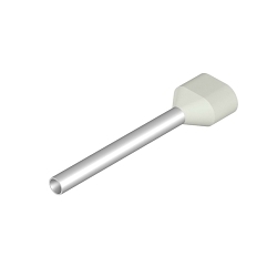Weidmuller 9037250000 Twin Wire End Ferrule With Plastic Collar, 18 AWG, 24 mm L, Copper, White