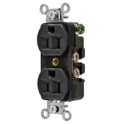 Hubbell 5262BLK Straight Blade Receptacle