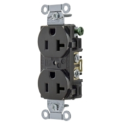 Hubbell 5352ABLK Straight Blade Receptacle
