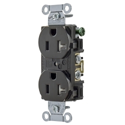 Hubbell 5352BLKTR Straight Blade Receptacle