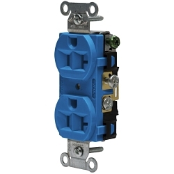Hubbell 5362ABL 1-Phase Standard Duplex Heavy Duty Self-Grounding Screw Mount Straight Blade Receptacle