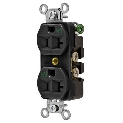 Hubbell 5362BKWR Straight Blade Receptacle