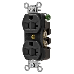 Hubbell 5362BLK Straight Blade Receptacle