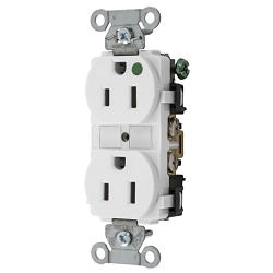 Hubbell 8200WHI Straight Blade Receptacle