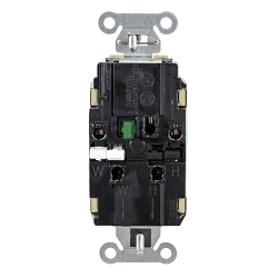 Hubbell Wiring Device-Kellems 8300STI EdgeConnect Straight Blade Receptacle, 125 V, 20 A, 2 Poles, 3 Wires, Ivory