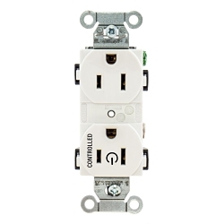 Hubbell BR15C1WHI Straight Blade Receptacle