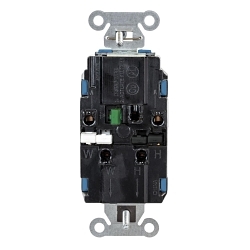 Hubbell BR15STBL EdgeConnect Straight Blade Receptacle, 125 V, 15 A, 2 Poles, 3 Wires, Blue