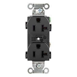 Hubbell BR20BLK Straight Blade Receptacle