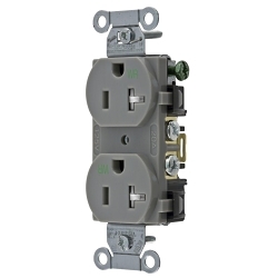 Hubbell BR20GRYWRTR Straight Blade Receptacle