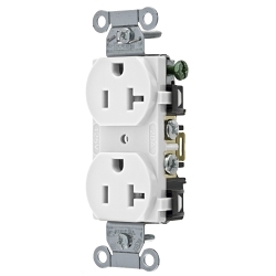 Hubbell BR20WHI Straight Blade Receptacle