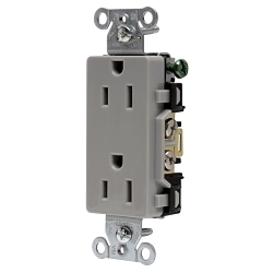Hubbell DR15GRY Straight Blade Receptacle
