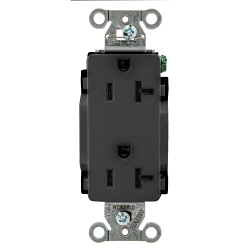 Hubbell DR20BLK Straight Blade Receptacle