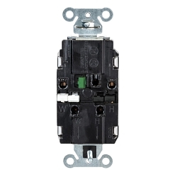 Hubbell DR20STW EdgeConnect Straight Blade Receptacle, 125 V, 20 A, 2 Poles, 3 Wires, White