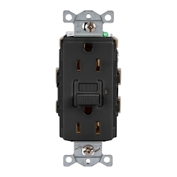 Hubbell GFR15BLK Wiring Device GFCI Receptacle, 125 VAC, 15 A, Black