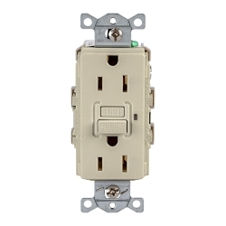 Hubbell GFR15I Wiring Device GFCI Receptacle, 125 VAC, 15 A, Ivory