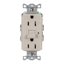 Hubbell GFR15LA Wiring Device GFCI Receptacle, 125 VAC, 15 A, Light Almond
