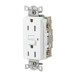 Hubbell GFR15W Wiring Device GFCI Receptacle, 125 VAC, 15 A, White