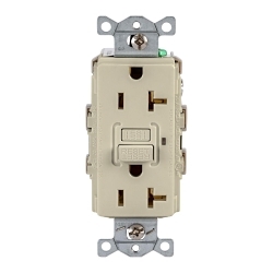 Hubbell GFR20I Wiring Device GFCI Receptacle, 125 VAC, 20 A, Ivory