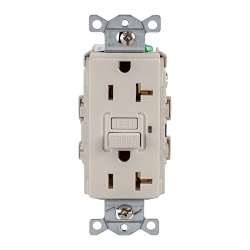 Hubbell GFR20LA Wiring Device GFCI Receptacle, 125 VAC, 20 A, Almond