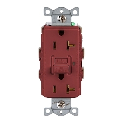 Hubbell GFR20R Wiring Device GFCI Receptacle, 125 VAC, 20 A, Red