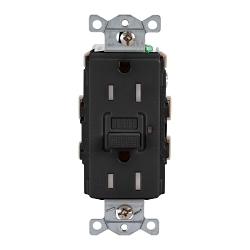 Hubbell GFRTW15BLK Wiring Device GFCI Receptacle, 125 VAC, 15 A, Black